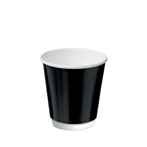 Coffee Cup  8OZ Black Double wall paper (25 in sleeve)